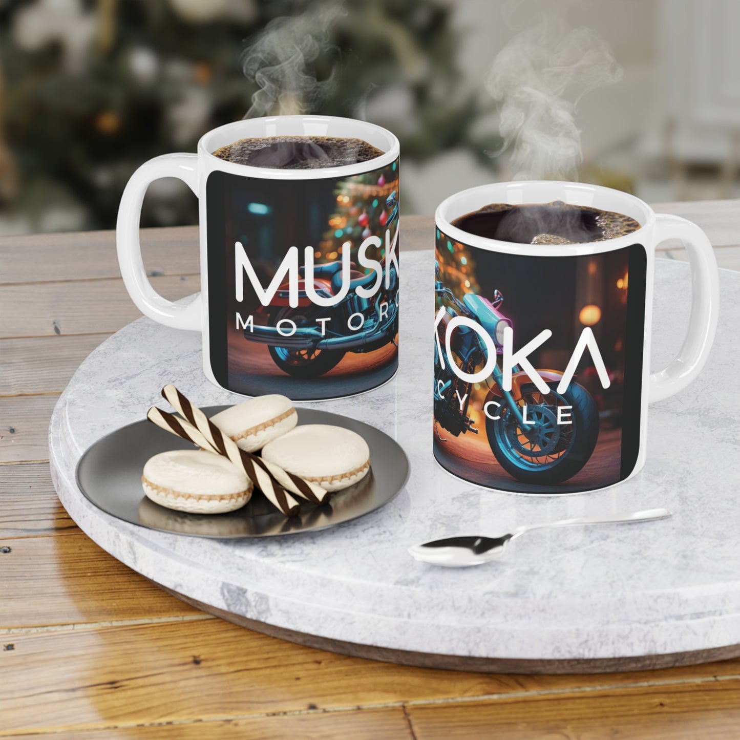 Muskoka Motorcycle Christmas Coffee Mug.